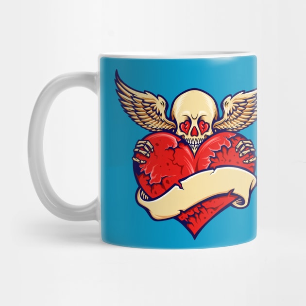 Winged Heart Skull by Saint Barkley